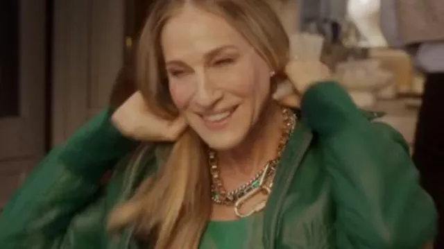 And Just Like That S02 Carrie Bradshaw Green Bomber Jacket