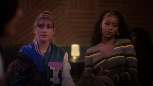 Icecream Triplets Letterman's Jacket worn by Lauryn Daniels (Amelie Zilber) as seen in grown-ish TV show outfits (S06E07)