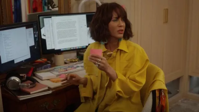 Jil Sander Neck-Tie Wool Gabar­dine Shirt worn by Lisa Todd Wexley (Nicole Ari Parker) as seen in And Just Like That… (S02E09)