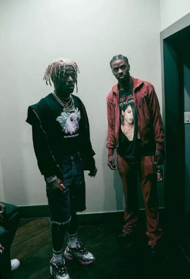 Chrome Hearts Blue Denim Carpenter Shorts porté par Lil Uzi Vert sur le compte Instagram @liluzivert