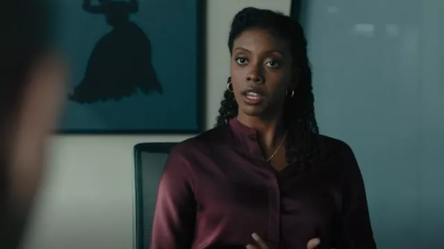 Vince Band Collar Blouse portée par Kate Sacker (Condola Rashad) vue dans Billions (S07E01)