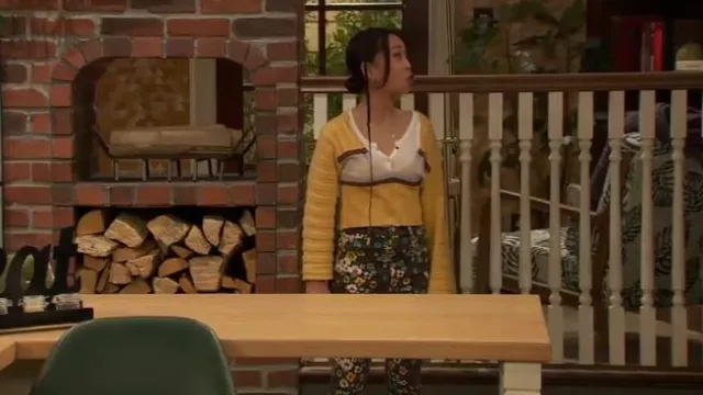 Bdg Mavis Stripe Pullover Sweater In Yellow Multi worn by Ivy (Emmy Liu-wang) as seen in Raven's Home (S06E14)