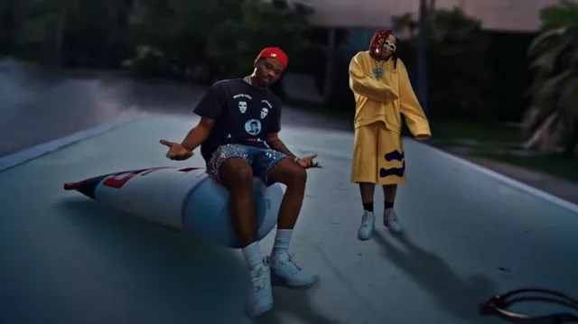 Nike Air Force 1 Low White sneakers worn by Roddy Ricch in Closed Doors (Music Video) with Trippie Redd