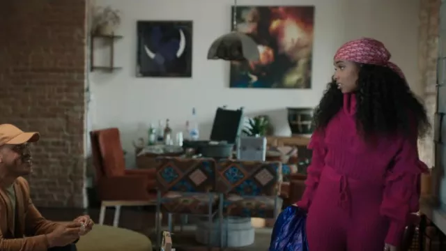 Dior Silk Scarf in Pink worn by Tiffany (Hannaha Hall) as seen in The Chi (S06E02)