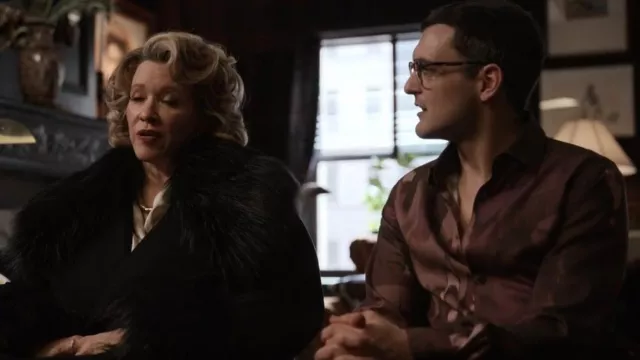 Mordun Long Sleeve Abstract Butterfly Print Shirt worn by Cliff Demeo (Wesley Taylor) as seen in Only Murders in the Building (S03E03)