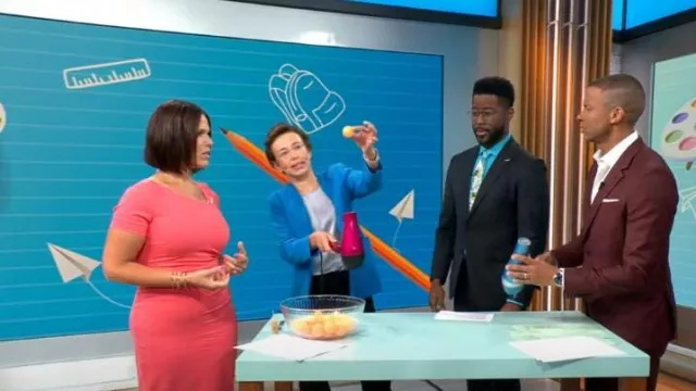 Brooks Brothers Ponte Knit Ruched Dress worn by Dana Jacobson as seen in CBS Mornings on  August 16, 2023