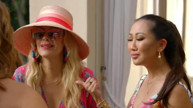 Eugenia Kim Annabelle Satin Ribbon Straw Sun Hat worn by Kameron Westcott as seen in The Real Housewives of Dallas (S05E01)