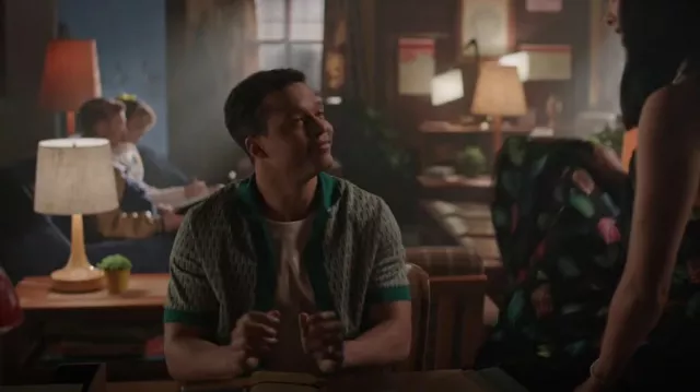 Chemise en tricot jacquard géométrique Zara portée par Clay Walker (Karl Walcott) vue dans Riverdale (S07E19)