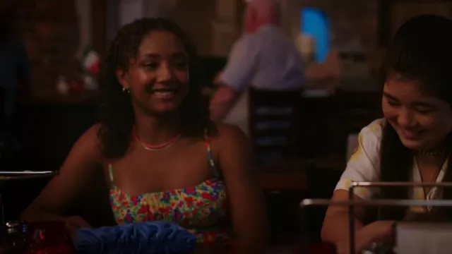 Faithfull The Brand La Ceiba Gathered Floral-Print Crepe De Chine Mini Dress worn by Nicole (Summer Madison) as seen in The Summer I Turned Pretty (S02E08)