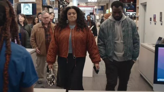 Ichi Kaitlyn Bomber Jacket worn by Mavis Beaumont (Michelle Buteau) as seen in Survival of the Thickest (S01E08)