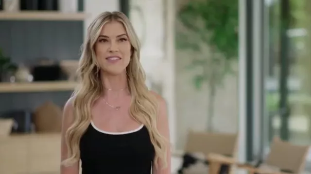 Brandy Melville Black & White Trim Singlet worn by Christina El Moussa as seen in Christina on the Coast (S05E12)