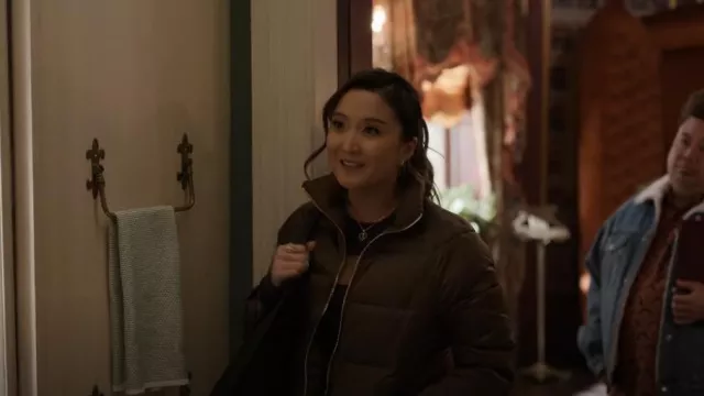 Joe Jeans The Keely Satin Puffer Jacket worn by Kimber (Ashley Park) as seen in Only Murders in the Building (S03E04)