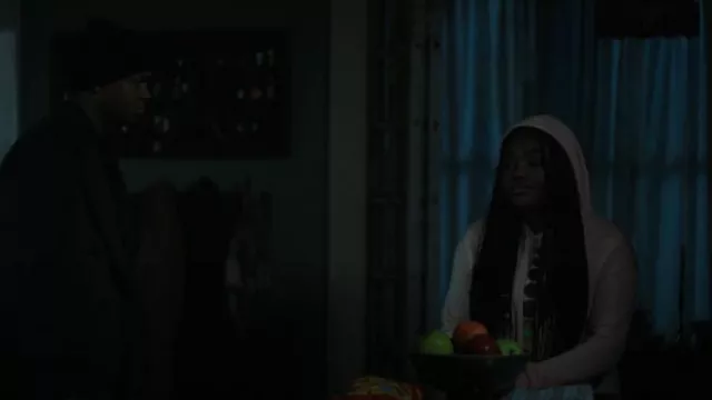 JABHard Fro Circle Crop Hoodie worn by Lynae (Zaria Imani Primer) as seen in The Chi (S06E03)