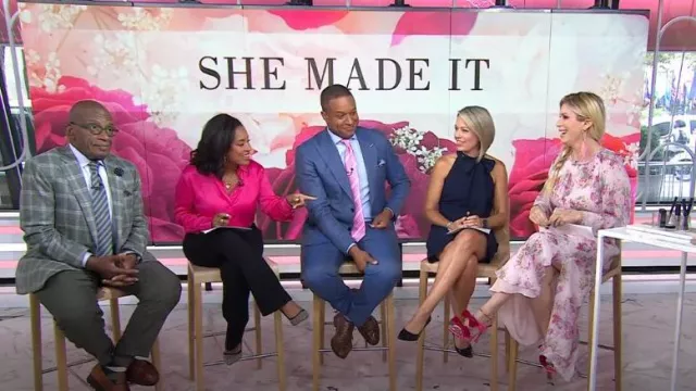 Jimmy Choo Flaca 100mm Velvet Mules worn by Jill Martin as seen in Today on August 23, 2023