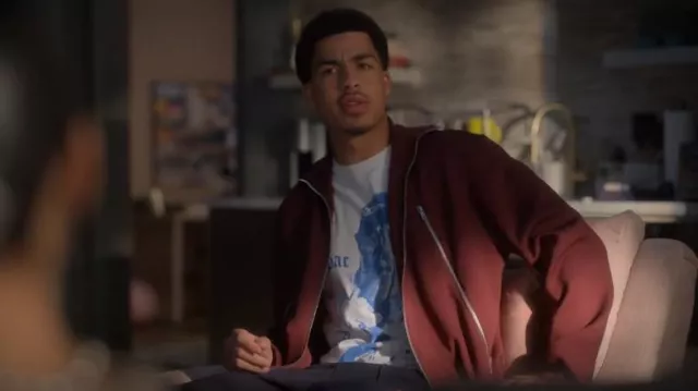 Urban Outfitters Tupac Me Against The World Tee worn by Andre Johnson, Jr. (Marcus Scribner) as seen in grown-ish (S06E09)