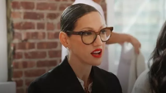 Valentino Eyeglasses V2668 236 Striped Brown 50MM worn by Jenna Lyons as seen in The Real Housewives of New York City (S14E07)