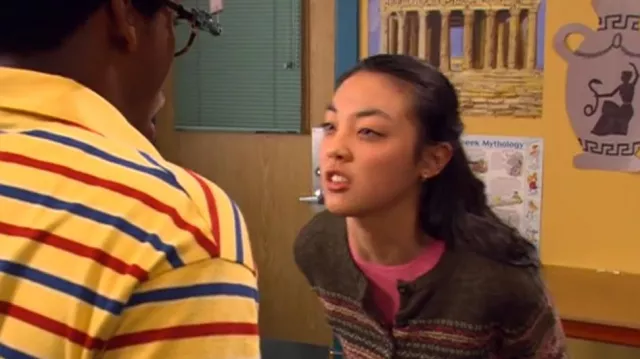 Tiara International Sweater worn by Evelyn Kwong (Michelle Kim) in Ned's Declassified School Survival Guide (S03E07)