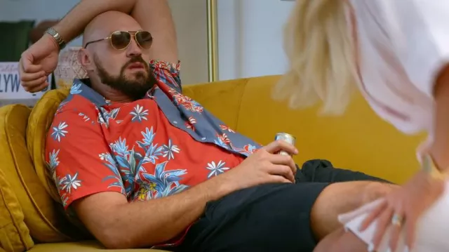 Original Penguin Floral Camp Collar Short Sleeve Shirt 0.0 Star Rating worn by Tyson Fury as seen in At Home with the Furys (S01E05)