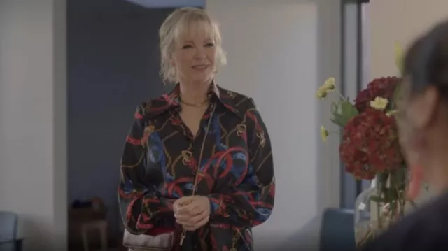 Trelise Cooper Coop Point of View Shirt worn by Daisy (Rebecca Gibney) as seen in Under the Vines (S02E04)