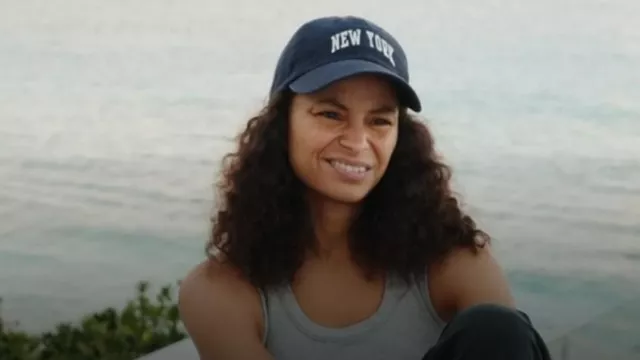 New York Denim Arch Logo Spell Out Hat worn by Sai de Silva as seen in The Real Housewives of New York City (S14E08)