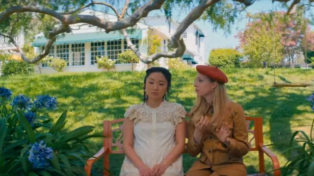 Sea Evie Eye­let Short Sleeve Tu­nic Dress worn by Grace (Poppy Liu) as seen in The Afterparty (S02E10)