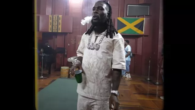 Louis Vuitton Beige Coral Monogram Shorts worn by Burna Boy in Cheat On Me feat. Dave music video