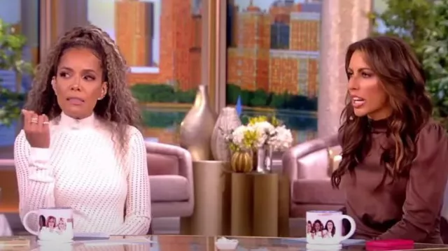 Simkhai Gilda Pointelle Midi Dress with Fringe worn by Sunny Hostin as seen in The View on  September 5, 2023