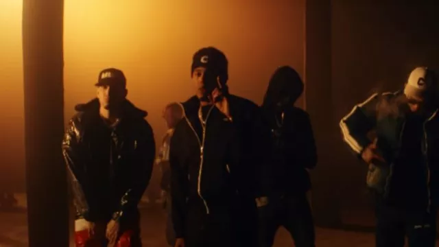 Celine Black & Brown Monogram Trackpants worn by Myke Towers in LOS DUEÑOS DE LA CALLE by OMAR COURTZ x Jhayco x Dei V Feat. Myke Towers, YOVNGCHIMI (Video Oficial)