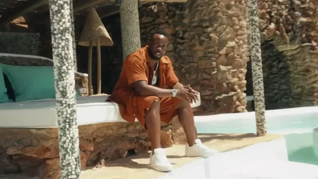 Dolce & Gabbana Burnt Orange Terry Shorts worn by Yo Gotti in The One music video