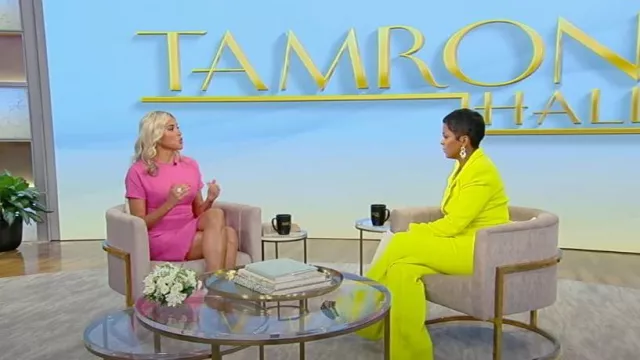 Sergio Hudson Neon Wool-crepe Flared Pants worn by Tamron Hall as seen in Tamron Hall Show on September 7, 2023