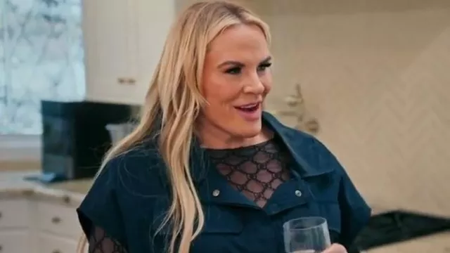 Gucci Tulle Long-Sleeve Top worn by Heather Gay as seen in The Real Housewives of Salt Lake City (S04E01)
