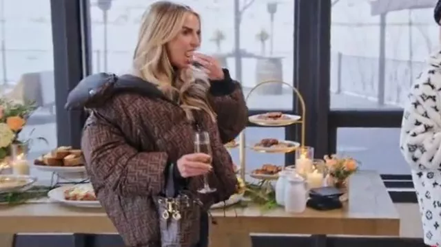 Fendi Motif Reversible Hooded Jacket worn by Whitney Rose as seen in The Real Housewives of Salt Lake City (S04E01)