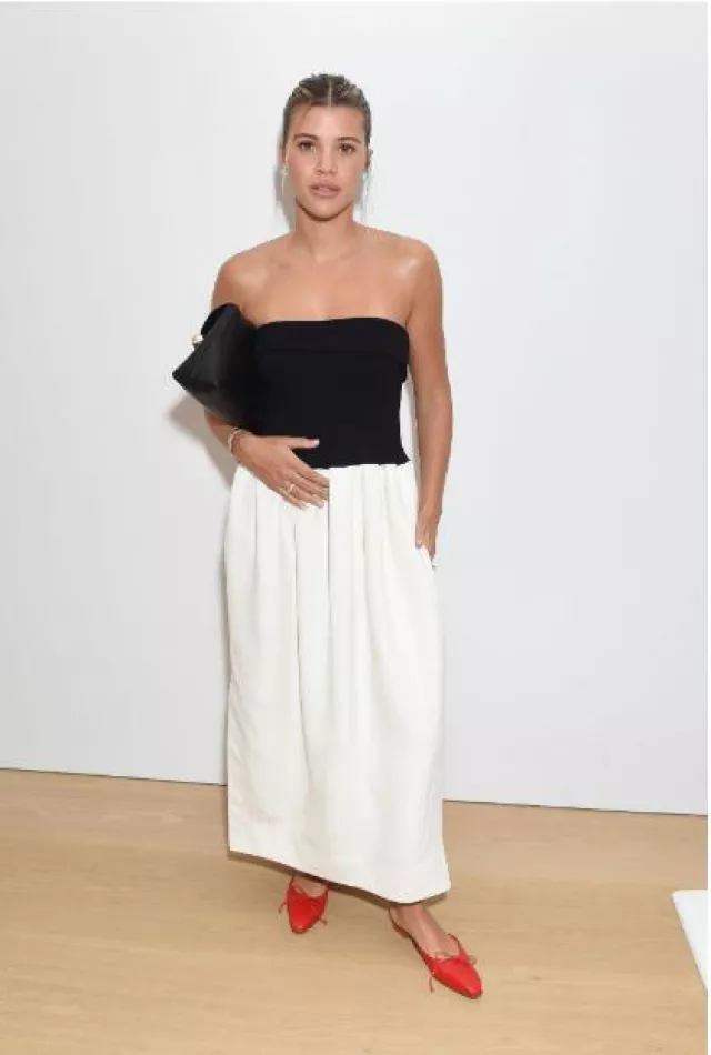 Manolo Blahnik Ballerimu Flat Mules worn by Sofia Richie at Proenza Schouler Show on September 9, 2023