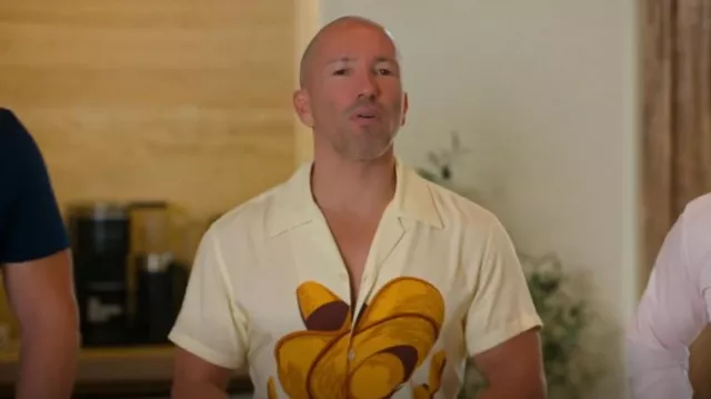 Sandro Cac­tus Short-Sleeve Shirt worn by Jason Oppenheim as seen in Selling The OC (S02E06)