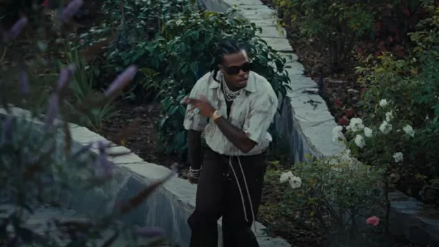 Gunna wearing full Rick Owens outfit in his new music video rodeo dr