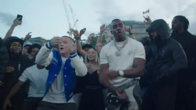 Daily Paper White Logo Rhem T-Shirt worn by ArrDee in ONE DIRECTION by ARRDEE X @BugzyMalone (OFFICIAL VIDEO)