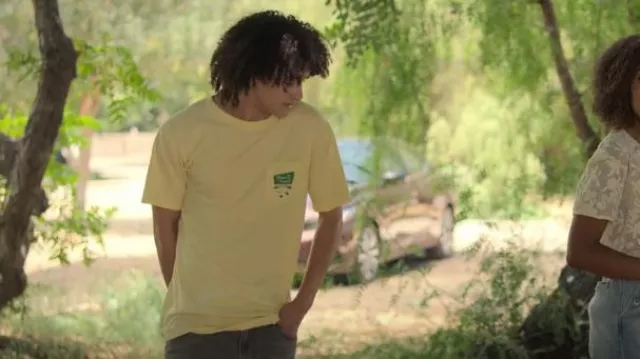 Parks Project Welcome Pocket Tee worn by Finn (Faly Rakotohavana) as seen in UnPrisoned (S01E06)