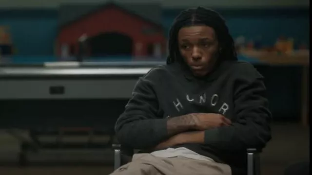 Honor the Gift Weath­ered Crew­neck worn by Jake (Michael Epps) as seen in The Chi (S06E06)