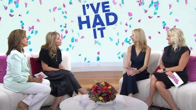 Altuzarra Tullius Pleated Faux Leather Skirt worn by Jenna Bush Hager as seen in Today with Hoda & Jenna on  September 11, 2023