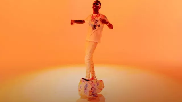 Louis Vuitton White Azur Dami­er LV Ini­tials Belt worn by Young Dolph in Talking To My Scale (Official Video)