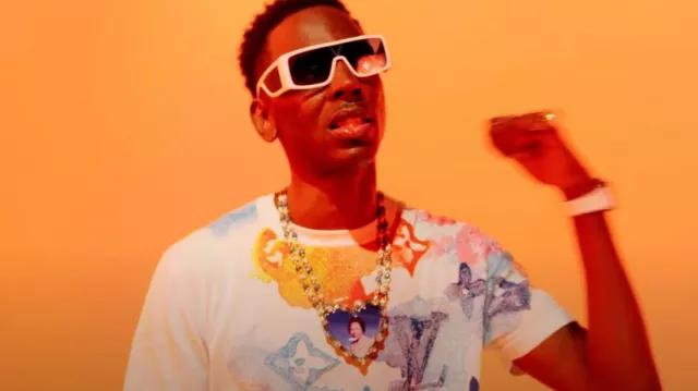 Louis Vuitton White Monogram Sideway Sunglasses worn by Young Dolph in Talking To My Scale (Official Video)