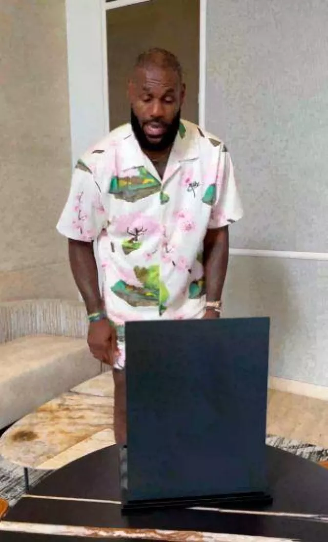 Nike Cherry Blossom Print Shorts worn by LeBron James on his Instagram account @kingjames