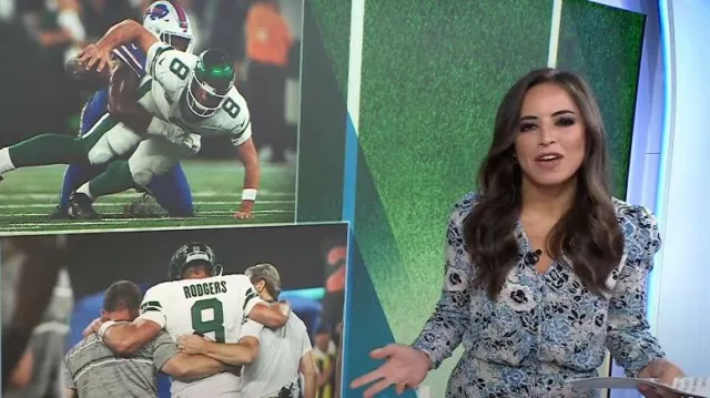 Veronica Beard Riggins Floral Button-Front Dress worn by Kaylee Hartung as seen in Today on  September 13, 2023