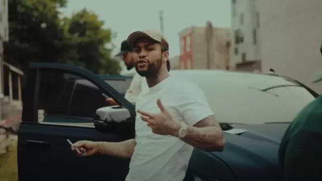 Polo Ralph Lauren White Crew­neck Un­der­shirt worn by Dave East in DND (Official Video)