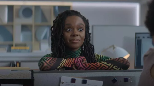 AFRM Shailene Dress worn by Hazel-May McCall (Ashleigh Murray) as seen in The Other Black Girl (S01E01) | Spotern AFRM Shailene Dress worn by Hazel-May McCall (Ashleigh Murray) as seen in The Other Black Girl (S01E01) | Spotern