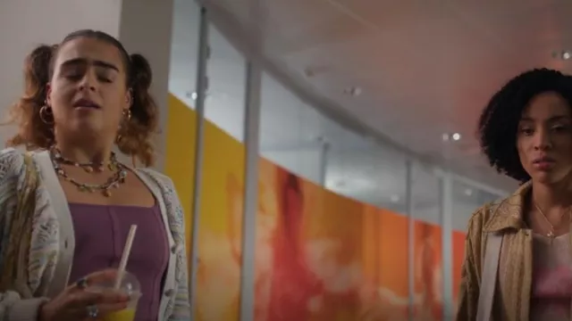 Zara Pointelle Knit Cardigan worn by Simone Souter (Margherita Barbieri) as seen in Spellbound (S01E13)