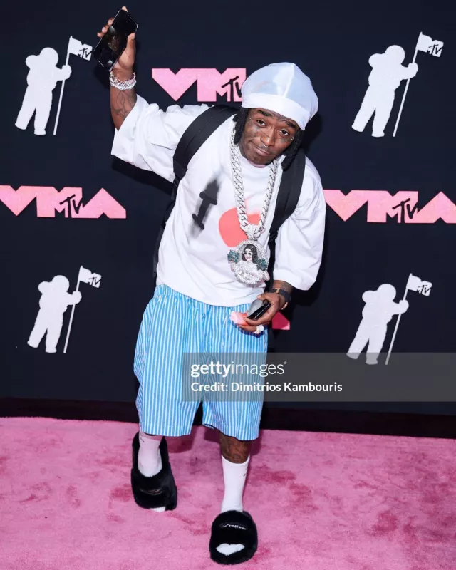 Balenciaga Black Furry Political Campaign Slides worn by Lil Uzi Vert