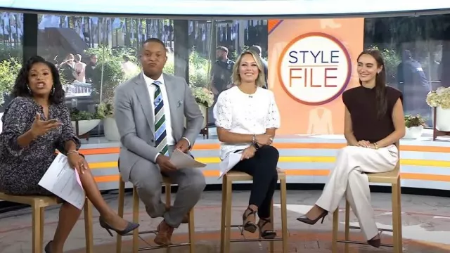Topshop  Eyelet Blouse in Ivory worn by Dylan Dreyer as seen in Today on September 14, 2023