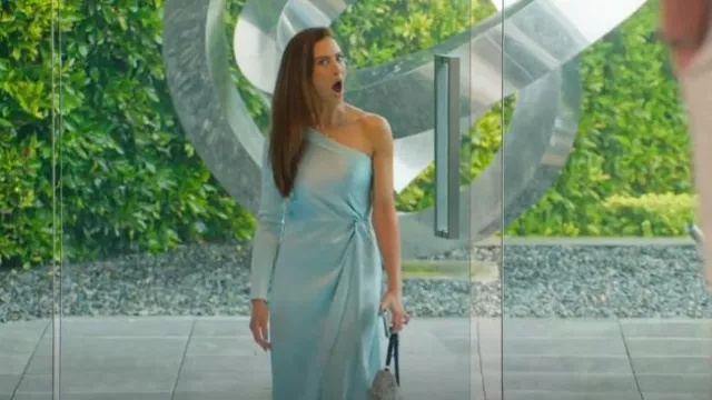 Alice and Olivia Dora One Shoulder Dress worn by Polly Brindle as seen in Selling The OC (S02E02)