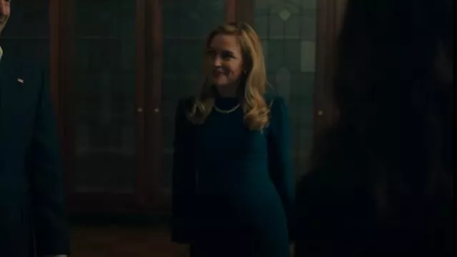 Dress The Population Nadia Long Sleeve Scoop Back Midi Dress worn by Andy  Salter (Piper Perabo) as seen in Billions (S07E06) | Spotern